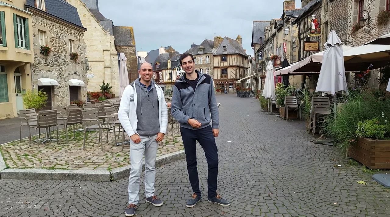 Yves and Geoffrey, co-founders of Kootto, in Yves' home town in Brittany, France